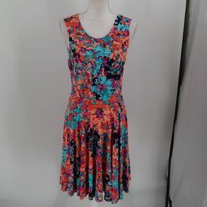 Cynthia Rowley Women's Colorful Fit and Flare Dress Lots of Stretch Size Large